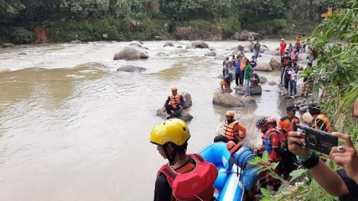 Pencarian Dilanjutkan Hari Ini Korban Tenggelam di Aliran Sungai Cianten Bogor Belum Ditemukan